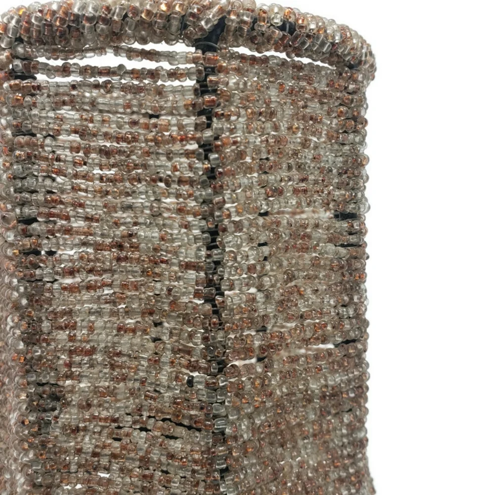 Vintage Brown Beaded Tea Light Candle Holder